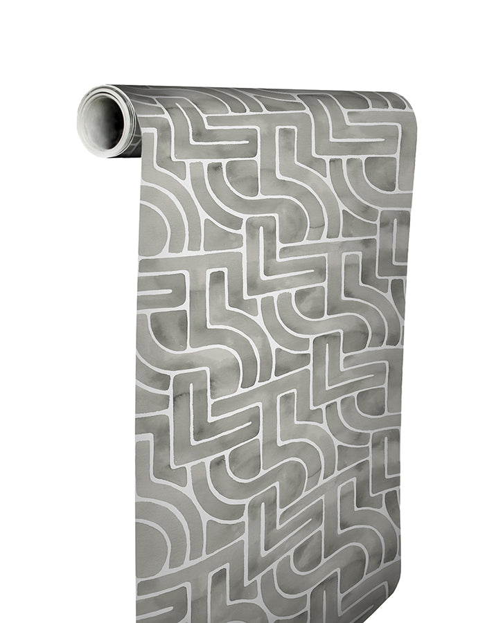 Grey Blythe Peel and Stick Wallpaper - Brewster Wallcovering