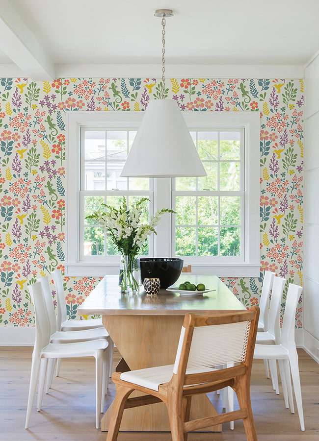 Karina Multicolor Meadow Wallpaper  | Brewster Wallcovering