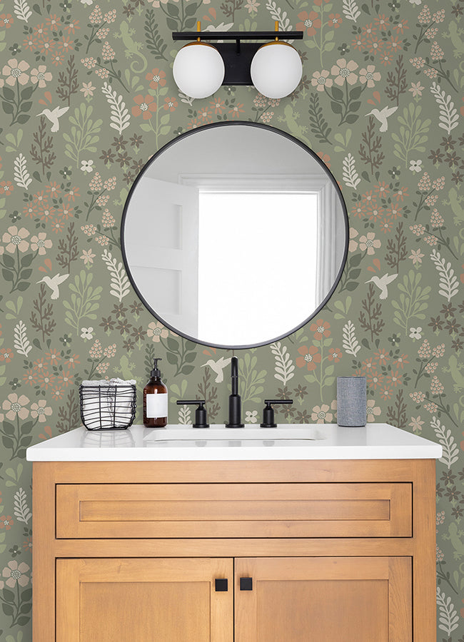 Karina Green Meadow Wallpaper - York Wallcoverings - 2980-26173 - York Wallcoverings Wallpaper