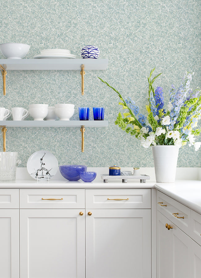 Hepworth Blue Texture Wallpaper - Brewster Wallcovering