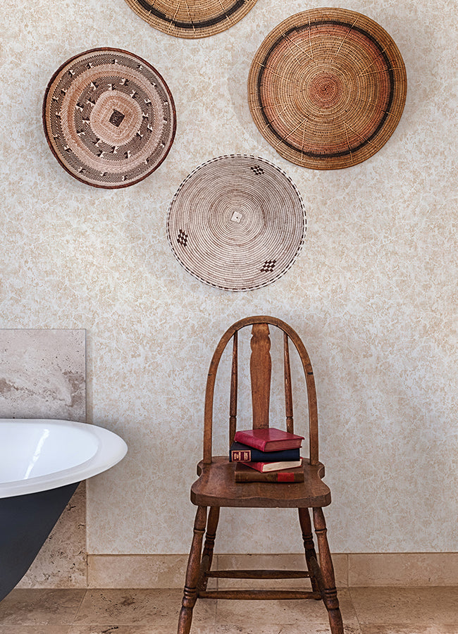 Hepworth Rose Gold Texture Wallpaper - Brewster Wallcovering