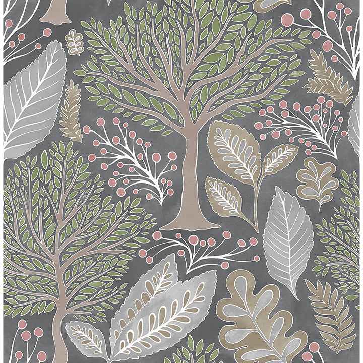 Kiah Grey Forest Wallpaper - York Wallcoverings - 2980-26183
