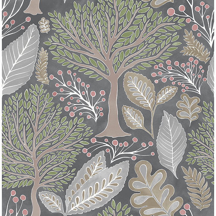 Kiah Grey Forest Wallpaper - York Wallcoverings - 2980-26183 - York Wallcoverings Wallpaper