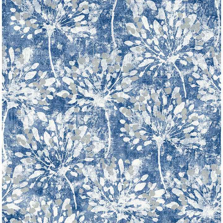 Dori Blue Painterly Floral Wallpaper - York Wallcoverings - 2980-26187