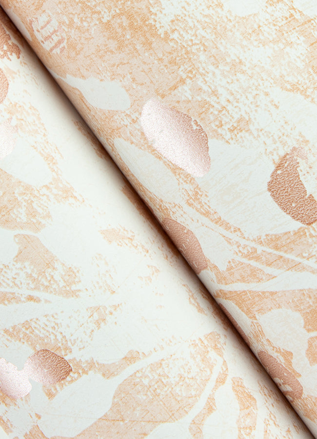 Dori Blush Painterly Floral Wallpaper - Brewster Wallcovering