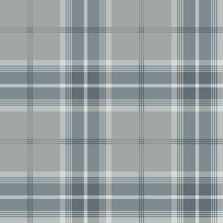 Picture of Sala Blue Plaid Wallpaper