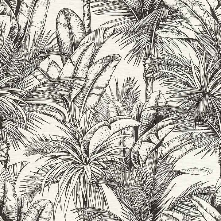 Serra White Palm Wallpaper - York Wallcoverings - 2980-478013