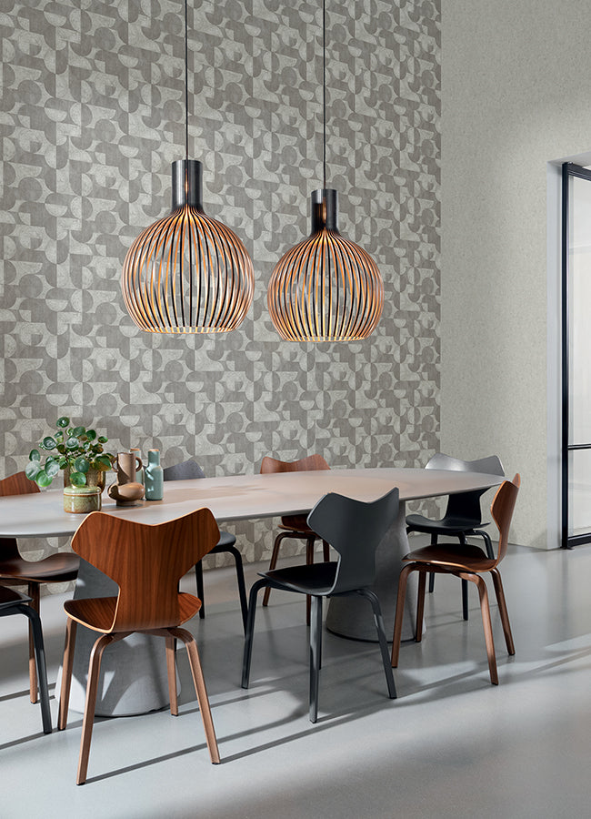 Barcelo Grey Circles Wallpaper - York Wallcoverings - 2980-521351 - York Wallcoverings Wallpaper