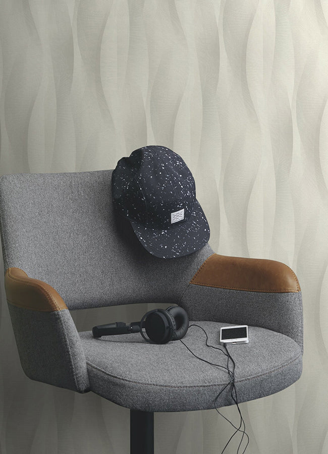Currin Light Grey Wave Wallpaper - York Wallcoverings - 2980-651508 - York Wallcoverings Wallpaper
