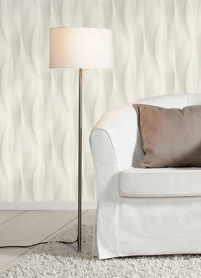 Currin Light Grey Wave Wallpaper - York Wallcoverings - 2980-651508 - York Wallcoverings Wallpaper