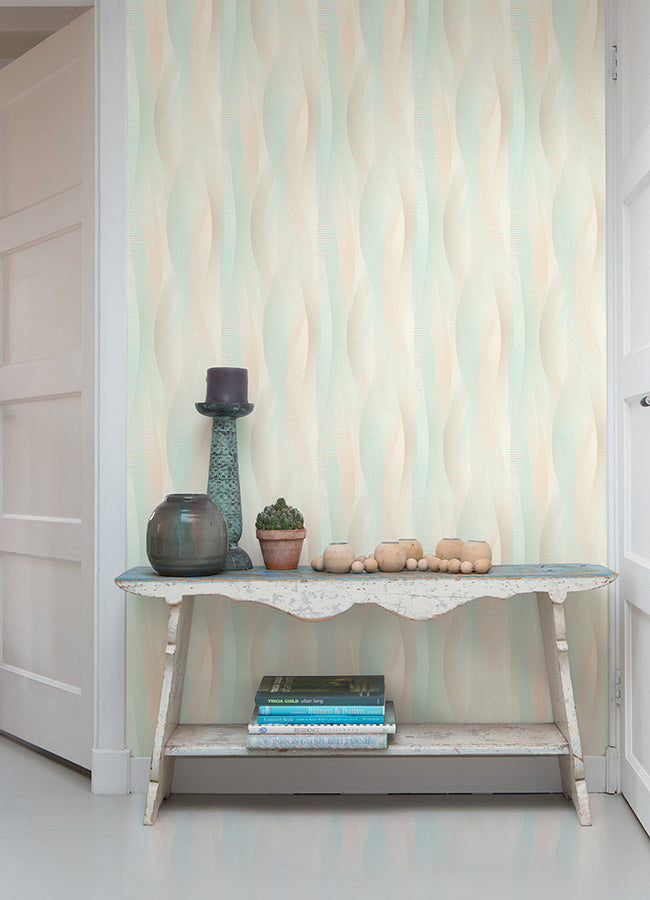 Currin Pastel Wave Wallpaper - York Wallcoverings - 2980-651522 - York Wallcoverings Wallpaper