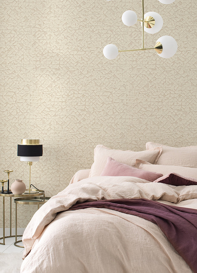 Arbus Cream Geo Wallpaper  | Brewster Wallcovering - The WorkRm