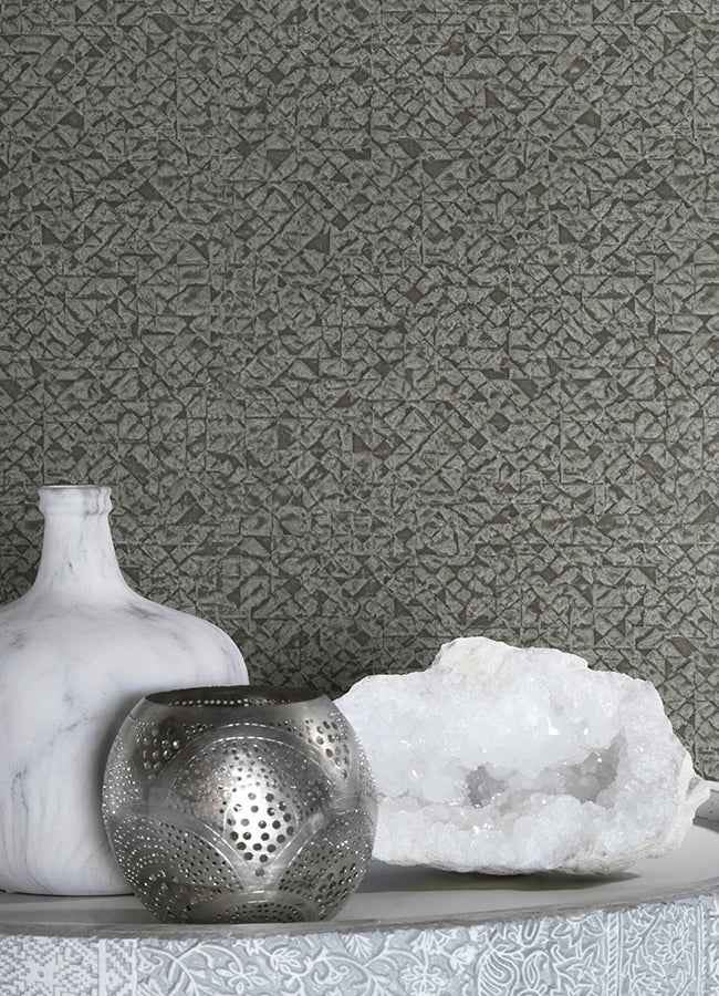 Arbus Black Geo Wallpaper - York Wallcoverings - 2980-704358 - York Wallcoverings Wallpaper