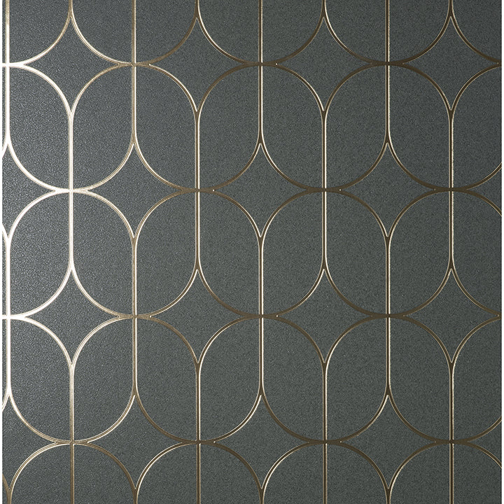 Brewster Wallcovering-Raye Charcoal Rosco Trellis Wallpaper