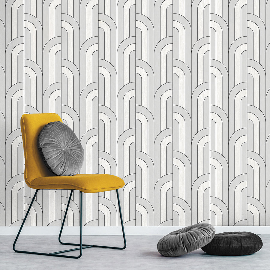 Ezra Platinum Arch Wallpaper - York Wallcoverings - FD42843 - York Wallcoverings Wallpaper