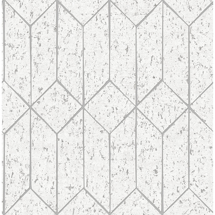 Picture of Hayden White Concrete Trellis Wallpaper