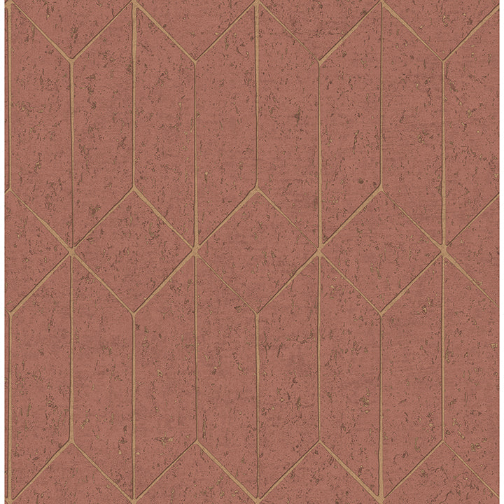 Picture of Hayden Raspberry Concrete Trellis Wallpaper