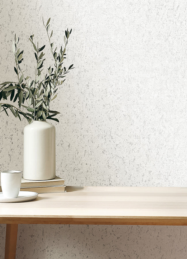 Callie White Concrete Wallpaper  | Brewster Wallcovering - The WorkRm