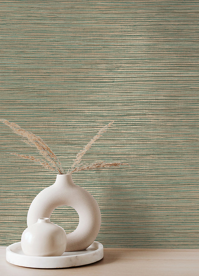 Alton Copper Faux Grasscloth Wallpaper - Brewster Wallcovering