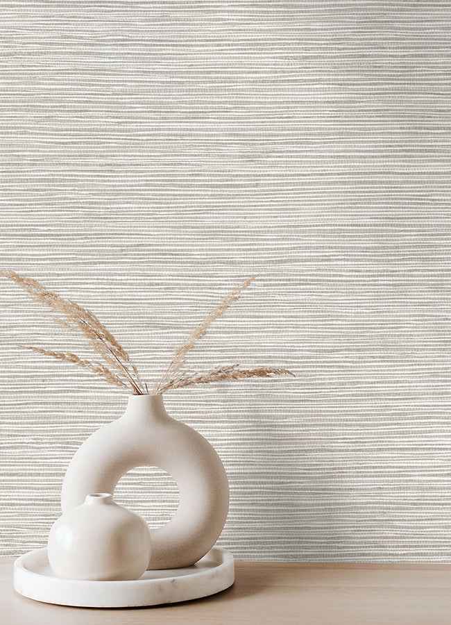 Alton Light Grey Faux Grasscloth Wallpaper - York Wallcoverings - 4125-26714 - York Wallcoverings Wallpaper