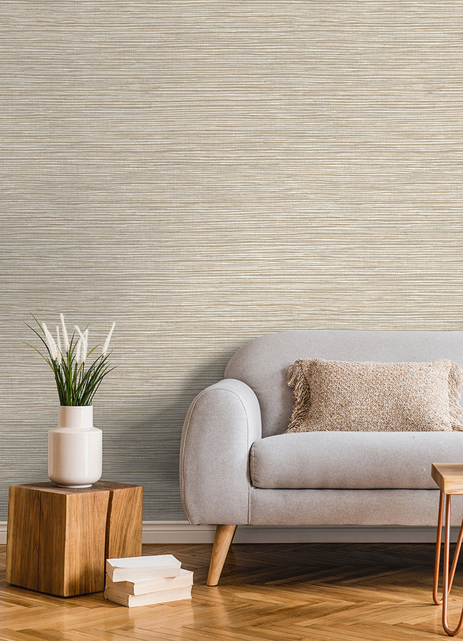 Alton Taupe Faux Grasscloth Wallpaper  | Brewster Wallcovering - The WorkRm