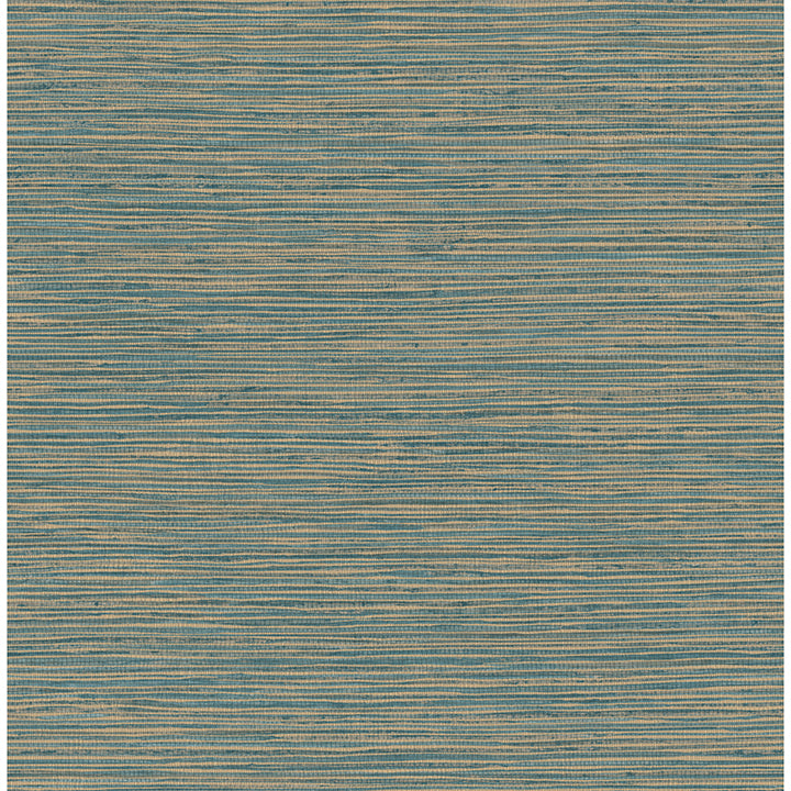 Picture of Alton Teal Faux Grasscloth Wallpaper