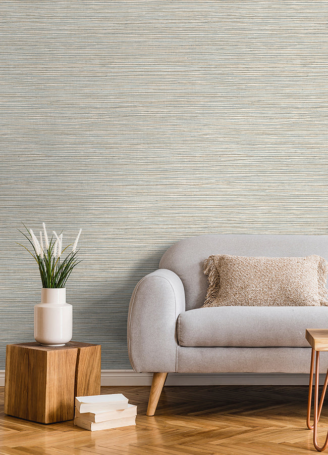 Alton Light Blue Faux Grasscloth Wallpaper  | Brewster Wallcovering - The WorkRm