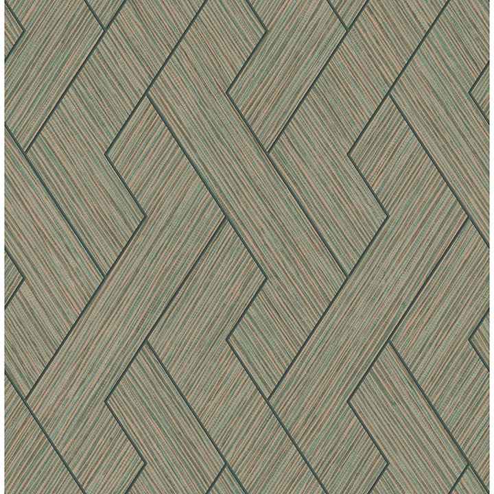 Ember Copper Geometric Basketweave Wallpaper - York Wallcoverings - 4125-26726 - York Wallcoverings Wallpaper