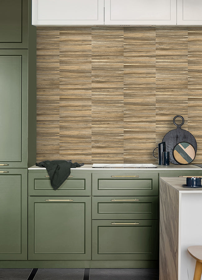 Rowan Chestnut Faux Grasscloth Wallpaper - Brewster Wallcovering