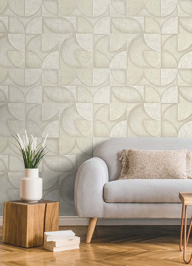 Addison Stone Retro Geo Wallpaper - Brewster Wallcovering