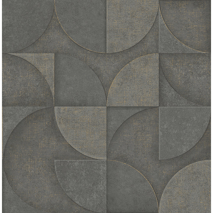 Picture of Addison Charcoal Retro Geo Wallpaper