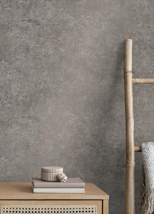 Colt Grey Cement Wallpaper - Brewster Wallcovering