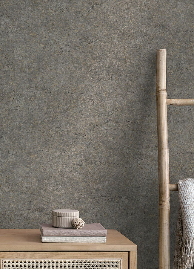 Colt Charcoal Cement Wallpaper - Brewster Wallcovering