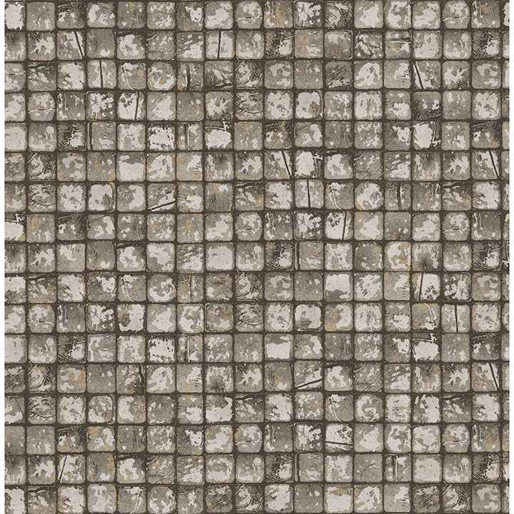 Kingsley Grey Tiled Wallpaper - York Wallcoverings - 4125-26756 - York Wallcoverings Wallpaper