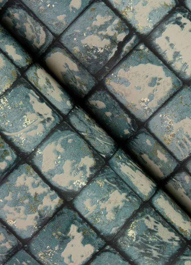 Kingsley Blue Tiled Wallpaper - York Wallcoverings - 4125-26758 - York Wallcoverings Wallpaper