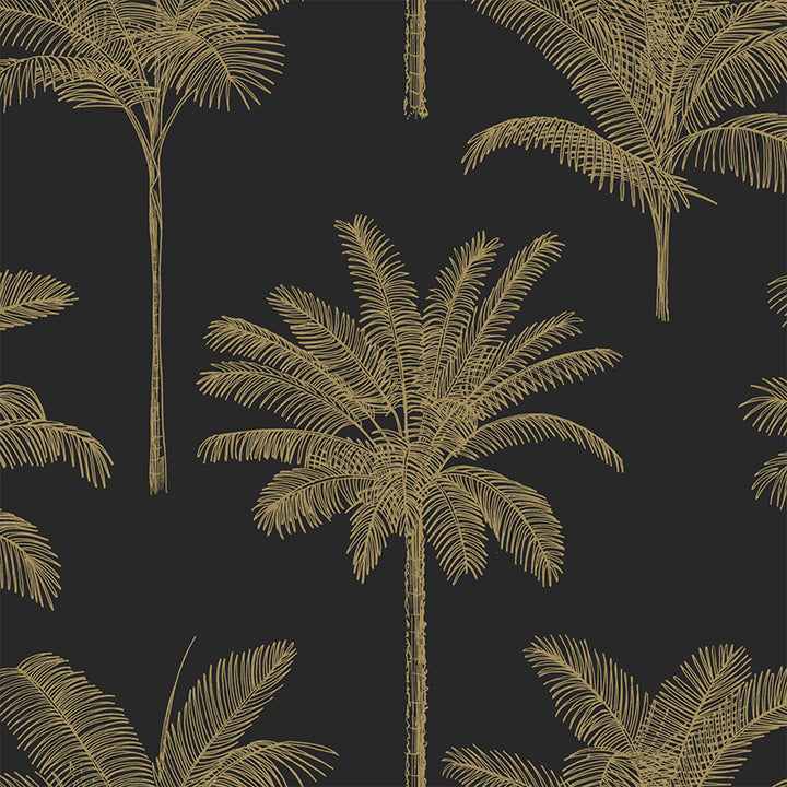 Picture of Taj Black Palm Trees Wallpaper