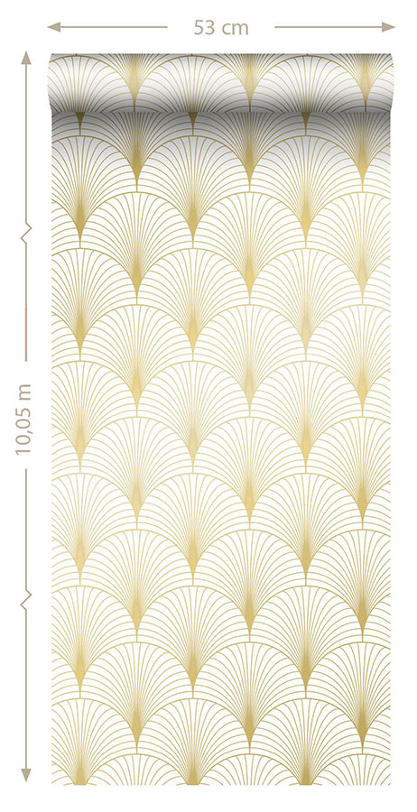 Lempicka White Art Deco Motif Wallpaper - Brewster Wallcovering