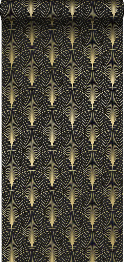 lempicka-black-art-deco-motif-wallpaper-york-wallcoverings-dd139457 - York Wallcoverings Wallpaper
