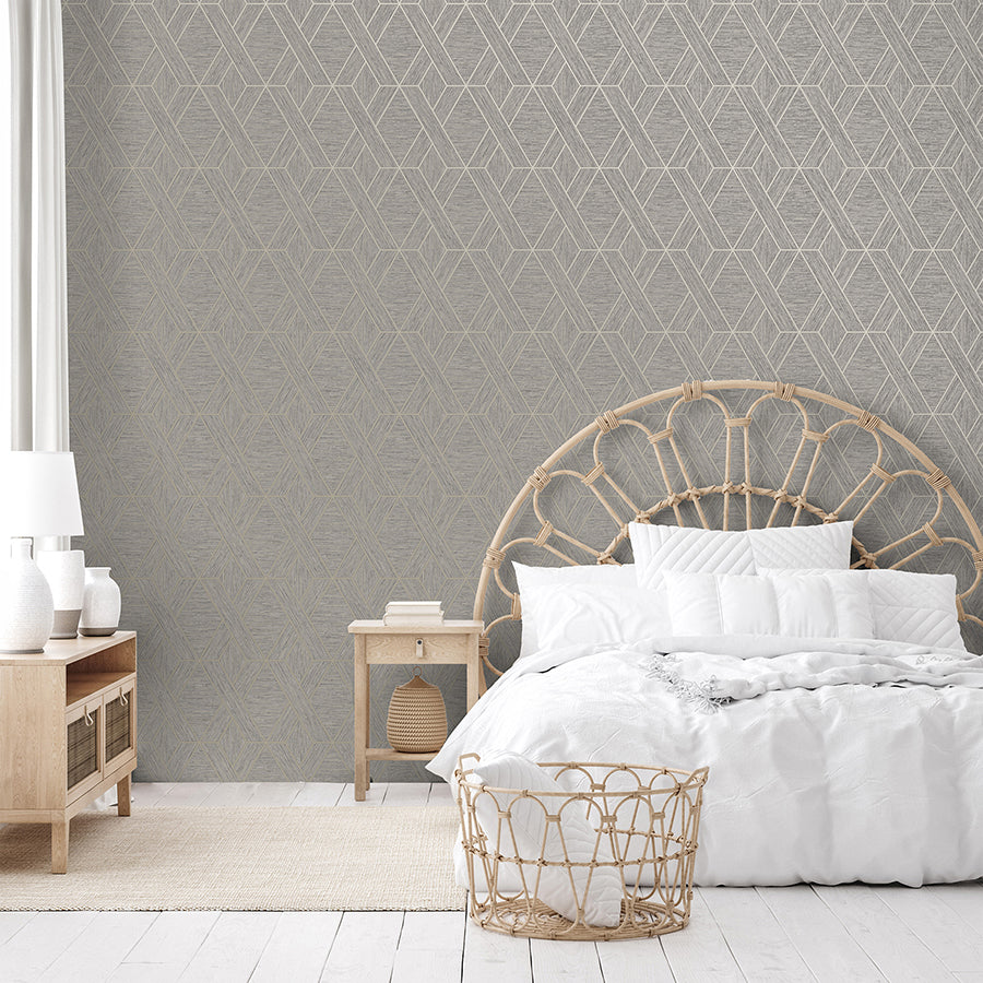 Malcolm Grey Geo Wallpaper - York Wallcoverings - FD43152 - York Wallcoverings Wallpaper