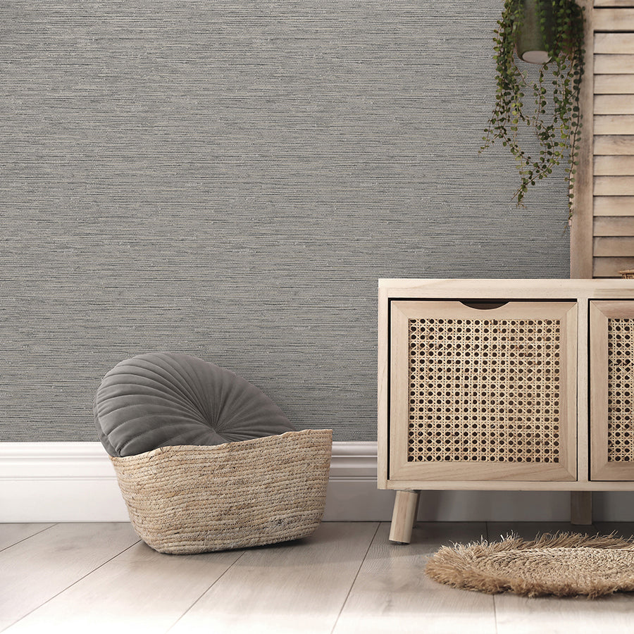 mephi-grey-grasscloth-wallpaper-york-wallcoverings-fd43155 - York Wallcoverings Papel pintado