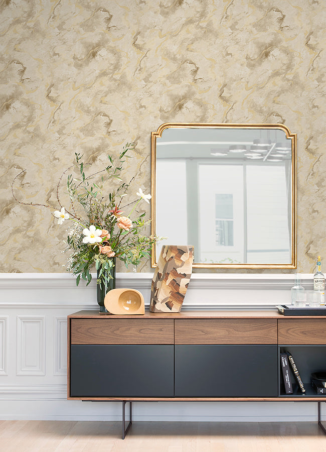 Silenus Gold Marbled Wallpaper  | Brewster Wallcovering - The WorkRm