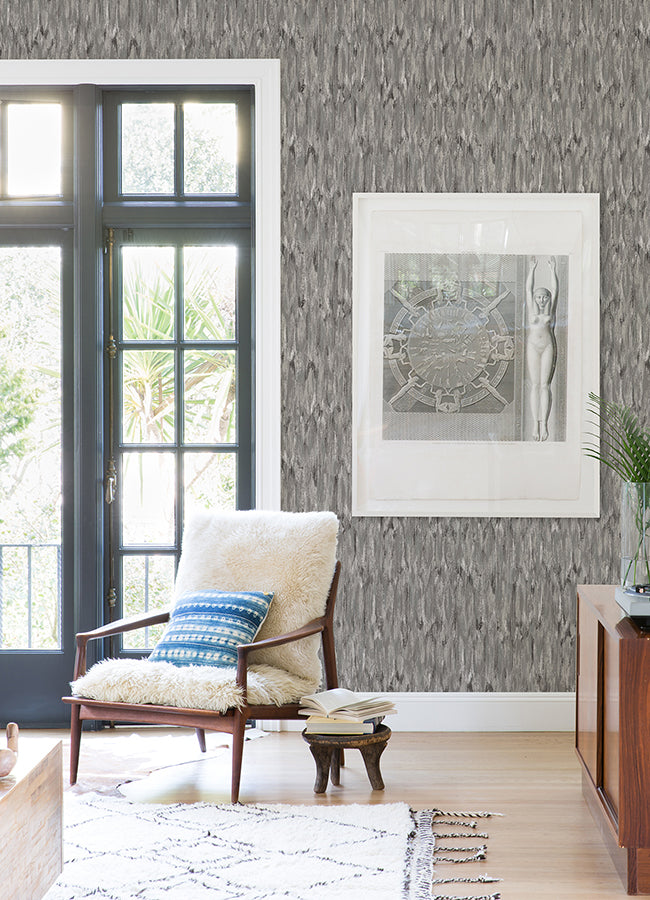 Kintana Pewter Abstract Trellis Wallpaper  | Brewster Wallcovering