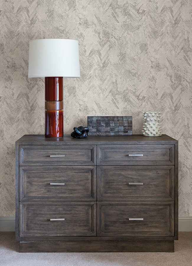 Amesemi Light Grey Distressed Herringbone Wallpaper - York Wallcoverings - 4105-86610 - York Wallcoverings Wallpaper