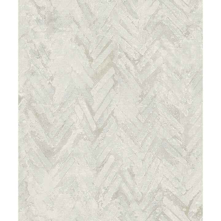 Amesemi Off White Distressed Herringbone Wallpaper - York Wallcoverings - 4105-86614