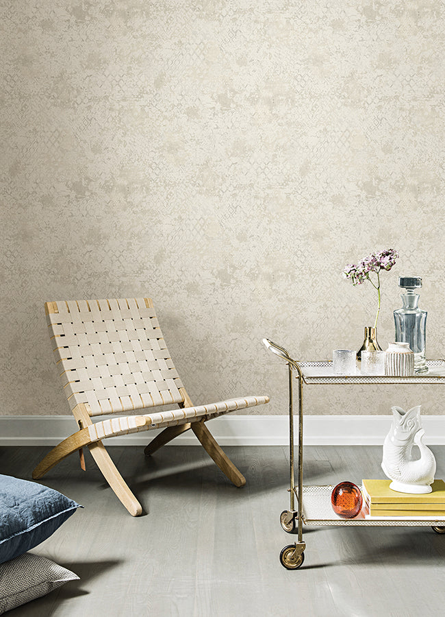 Zilarra Pearl Abstract Snakeskin Wallpaper - Brewster Wallcovering