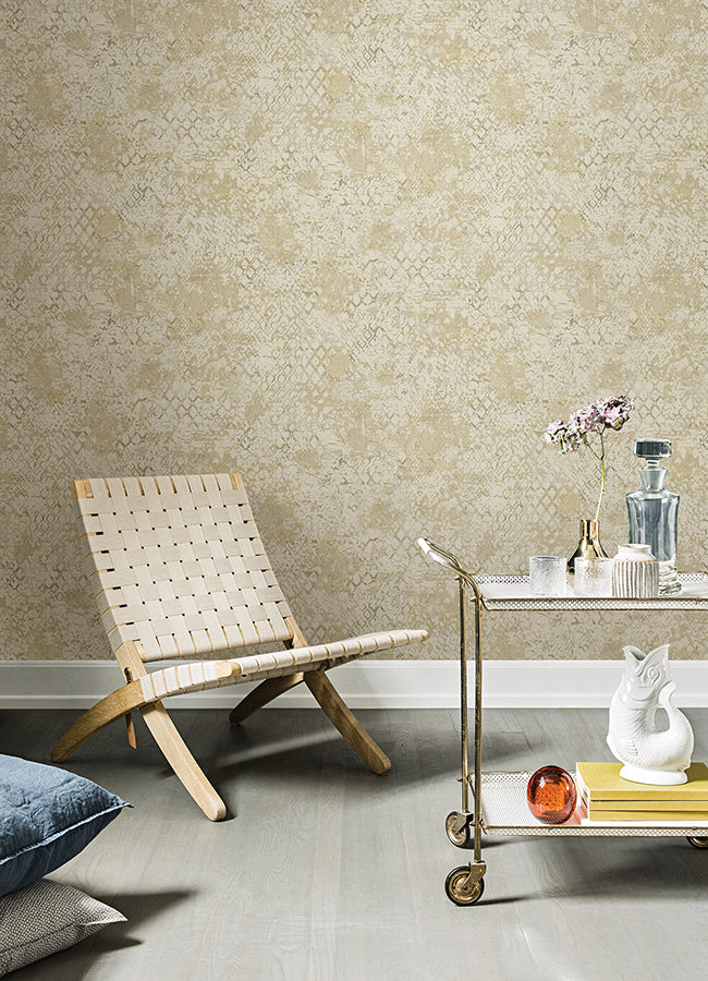 Zilarra Taupe Abstract Snakeskin Wallpaper  | Brewster Wallcovering