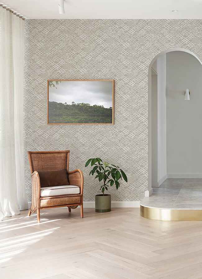 Helene Silver Glitter Geometric Wallpaper - York Wallcoverings - 4105-86620 - York Wallcoverings Wallpaper