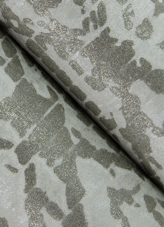 Helene Pewter Glitter Geometric Wallpaper - Brewster Wallcovering