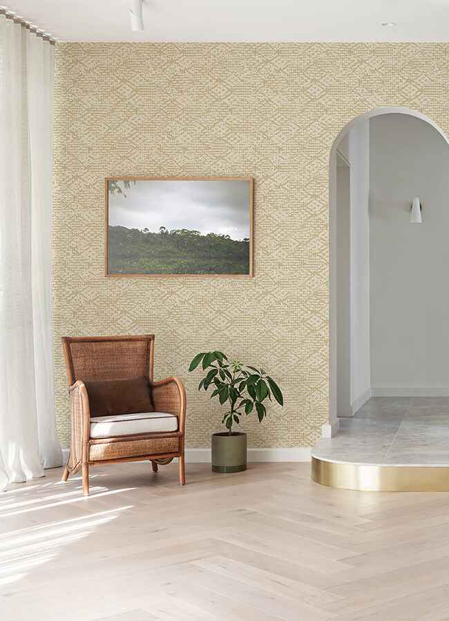 Helene Gold Glitter Geometric Wallpaper - York Wallcoverings - 4105-86622 - York Wallcoverings Wallpaper