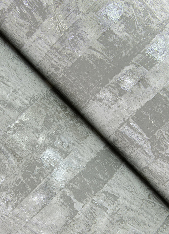 Zinarliya Silver Column Wallpaper  | Brewster Wallcovering